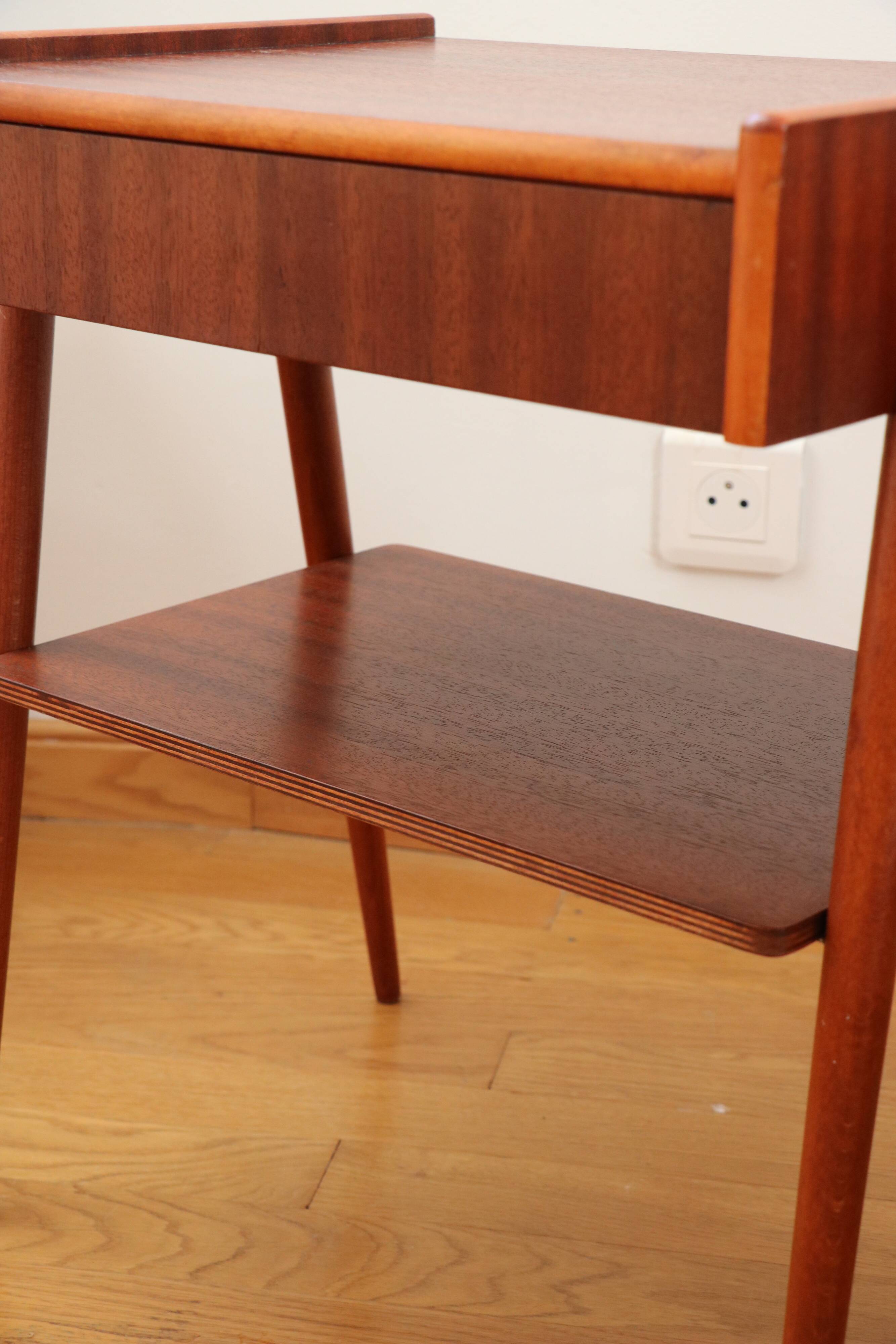 Pair of Scandinavian teak bedside tables, Carlström