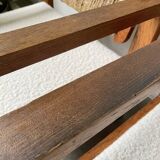Pair of oak and straw armchairs, reconstruction style