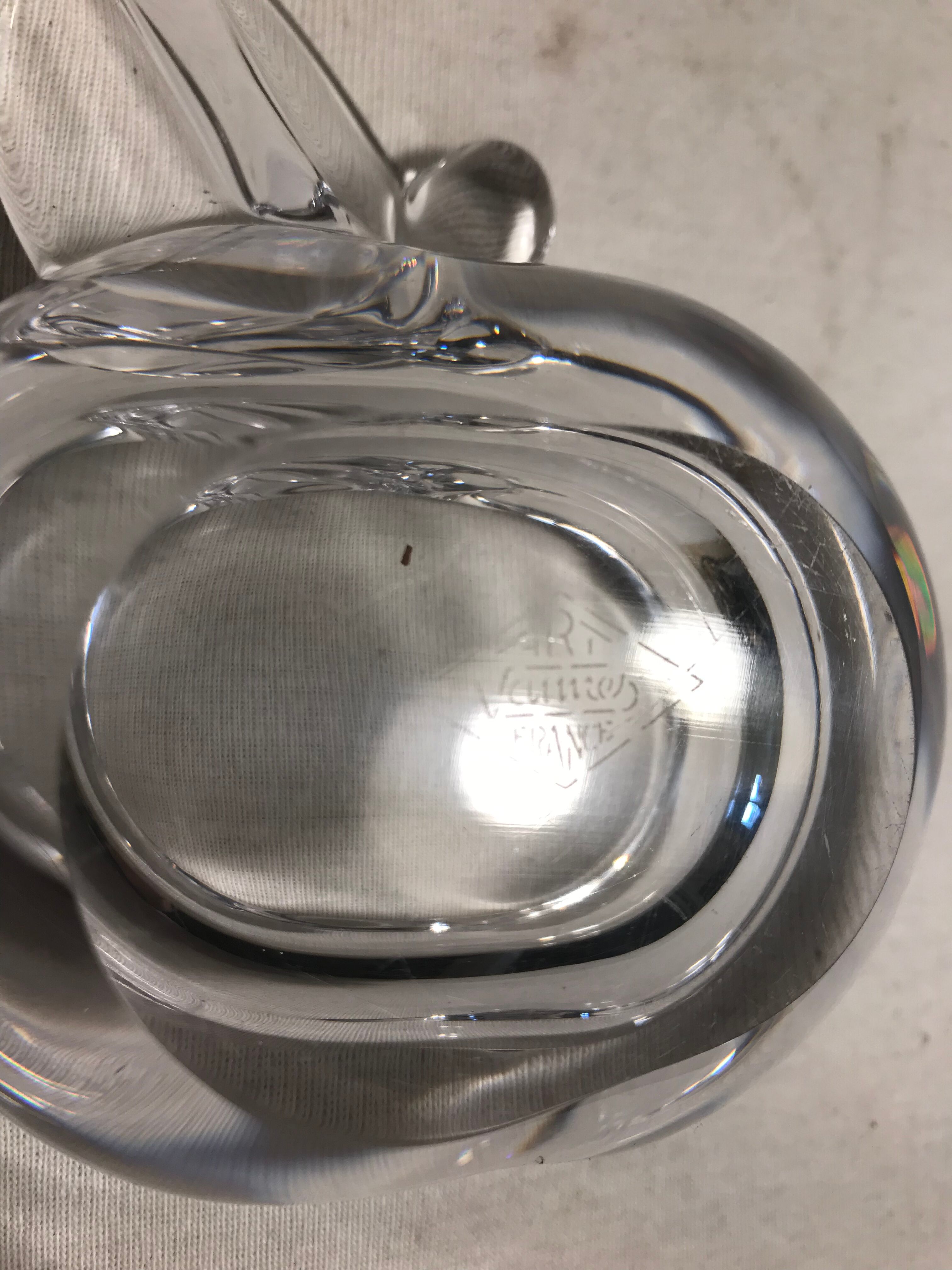 Former Crystal VANNES France form Apple Vintage ashtray