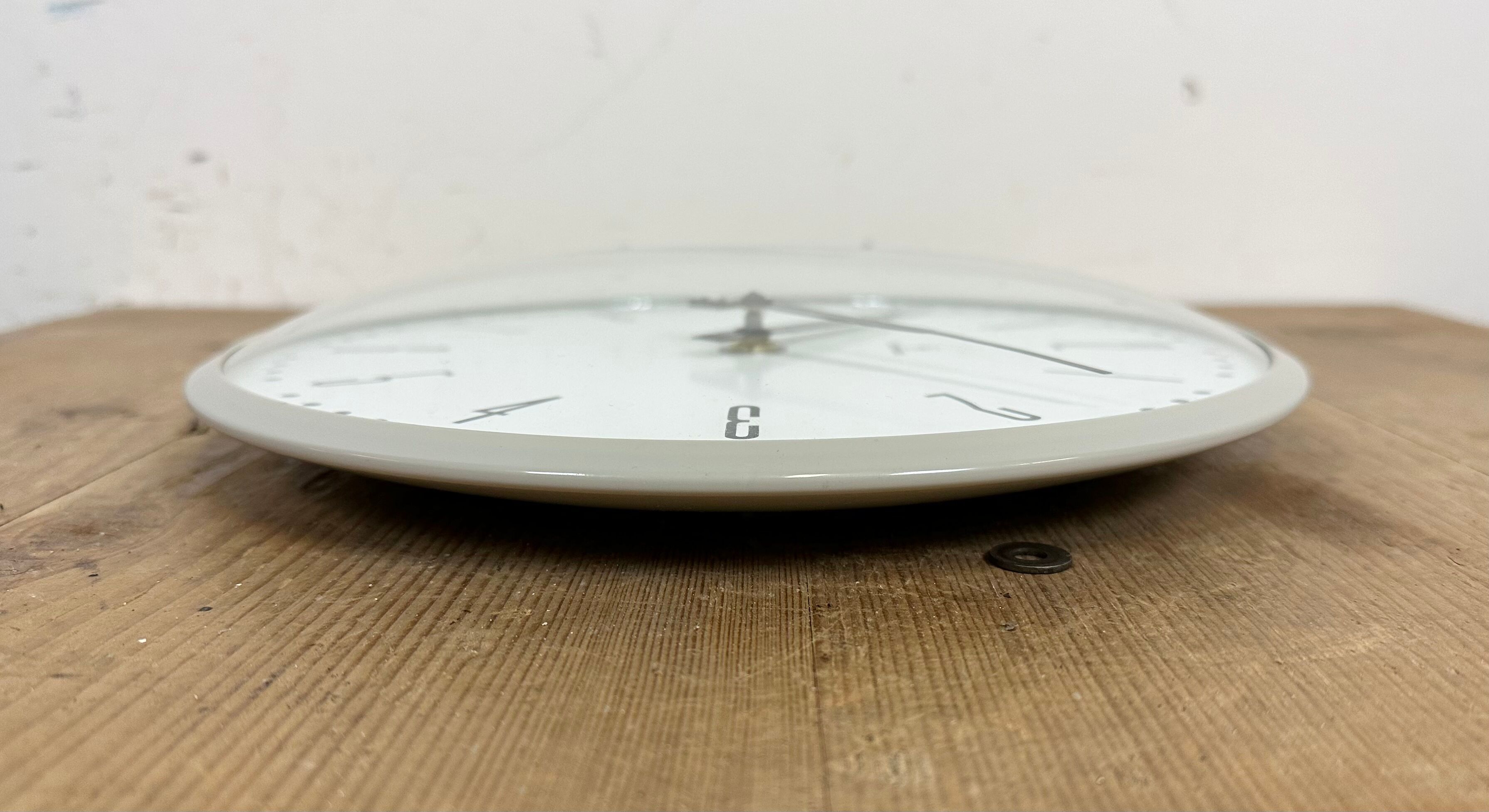 Grey Industrial Factory Wall Clock from Siemens, 1970s