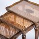 Vintage Nesting Tables with Rattan and Glass Top by Jason Møbler, 1960s, Set of 3
