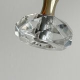 Vintage crystal and brass candlestick