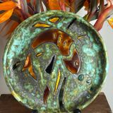 Flat plate in glazed ceramic