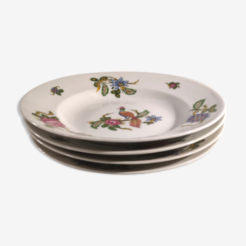 4 assiettes creuses W. Guérin Limoges