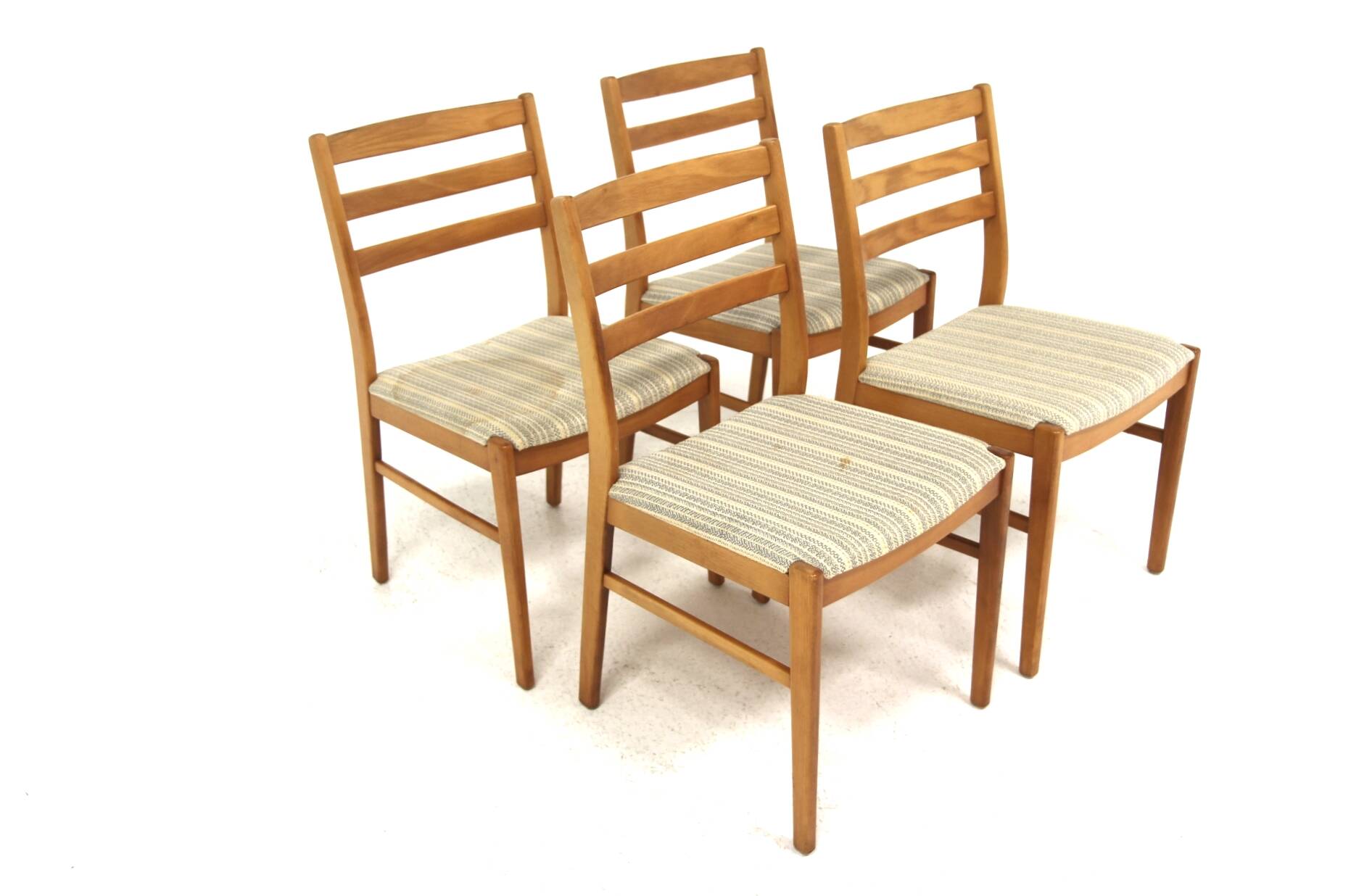 Set of 4 Scandinavian beech chairs, Sweden, 1960