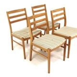 Set of 4 Scandinavian beech chairs, Sweden, 1960