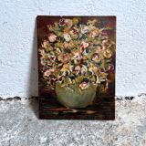 Painting vase with bouquet of flowers