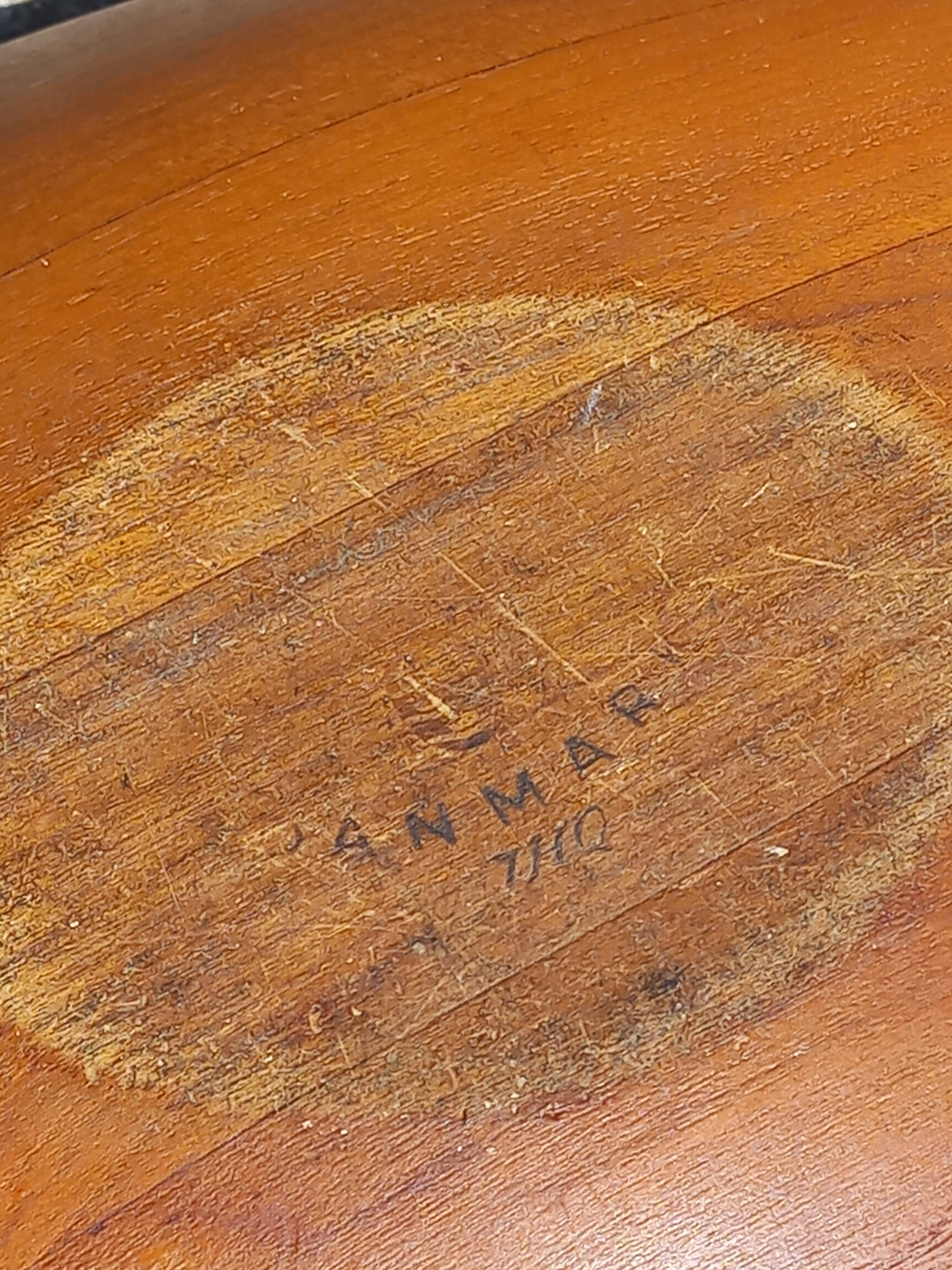 Scandinavian teak fruit bowl stamped from the 1950s.