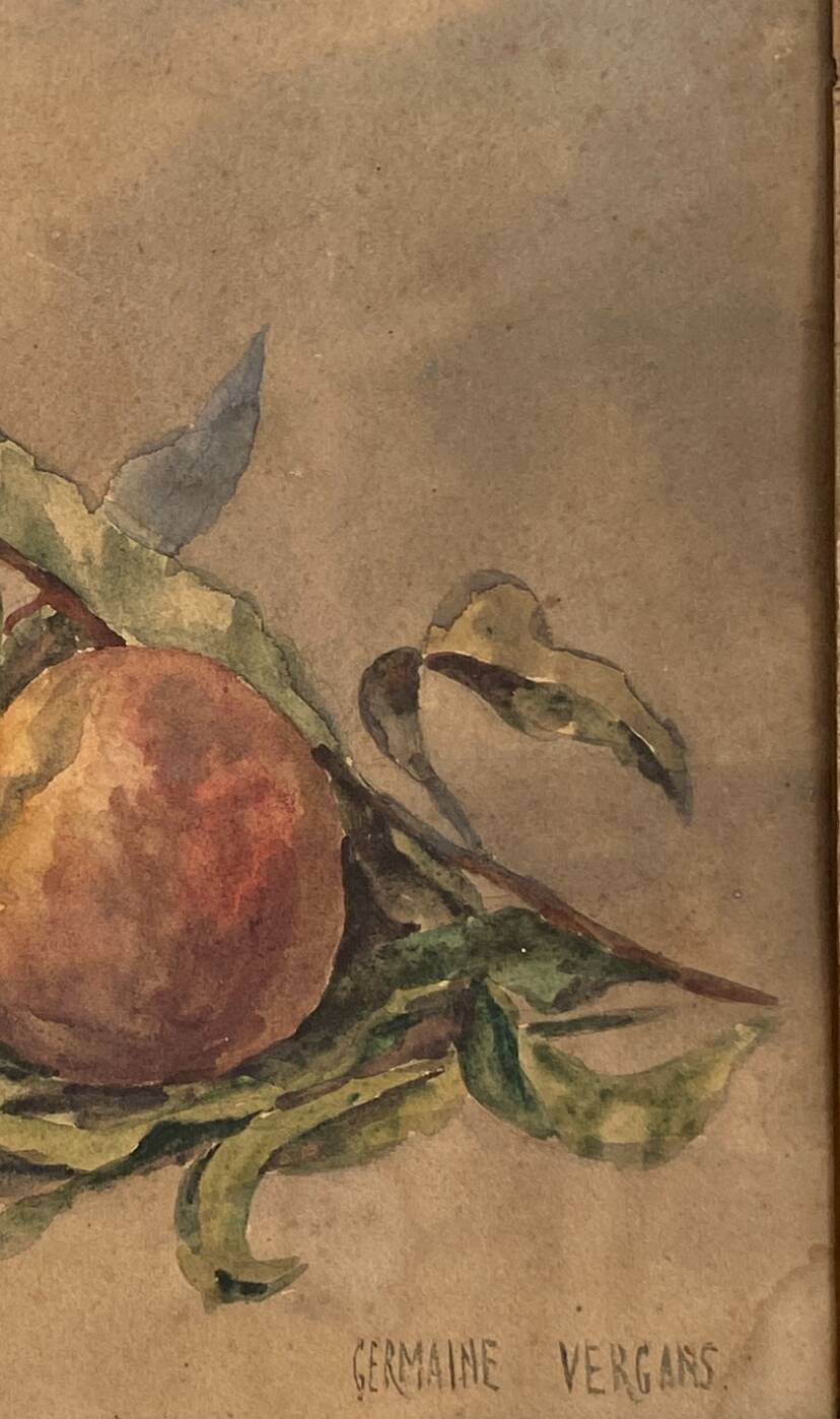 Pastel 1900, still life and glass frame