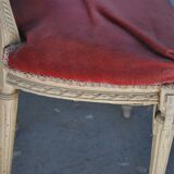 Pair of Louis XVI style cream lacquered chairs around 1900