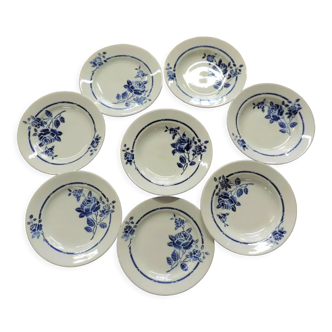 Set of eight plates in Saint Amand 30/40s