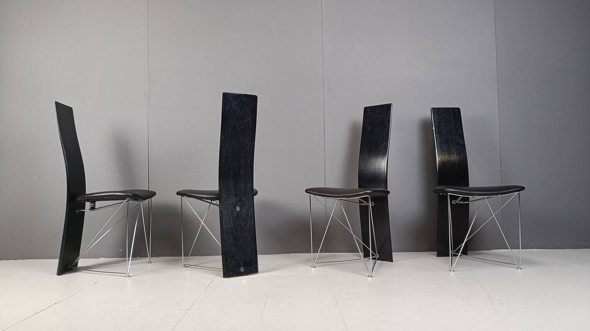 Set of 4 Concorde Dining Chairs with Leather Seats by Torstein Flatøy for Bahus