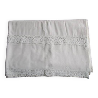 Drap ancien - broderies: 260x210cm