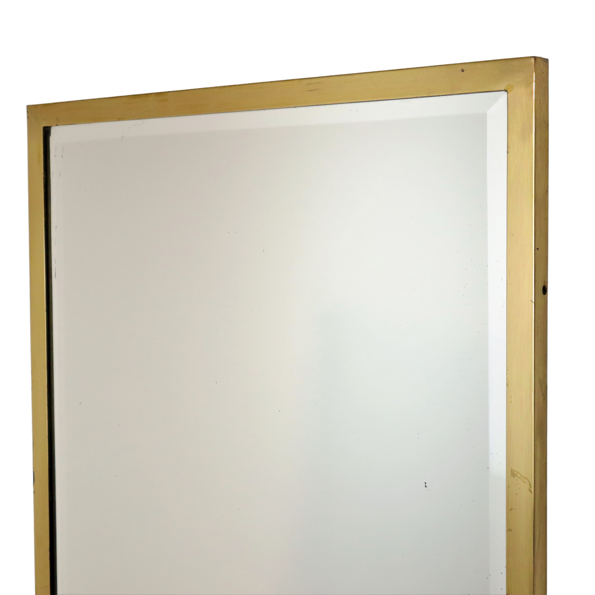 Heavy gold mirror brass faceted hollywood regency 79x48cm