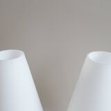 Suspension scandinave en verre opale teck
