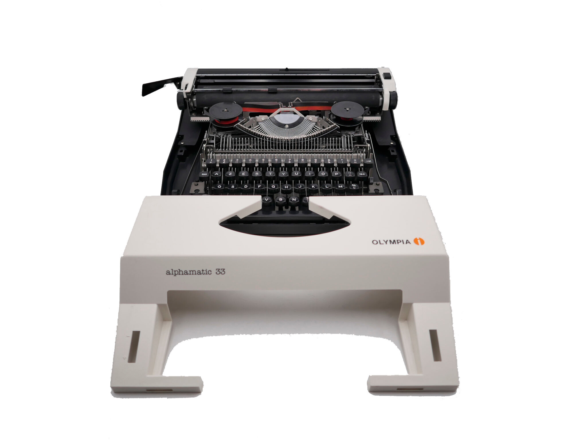 Typewriter Olympia Alphamatic 33 white revised ribbon new 1980