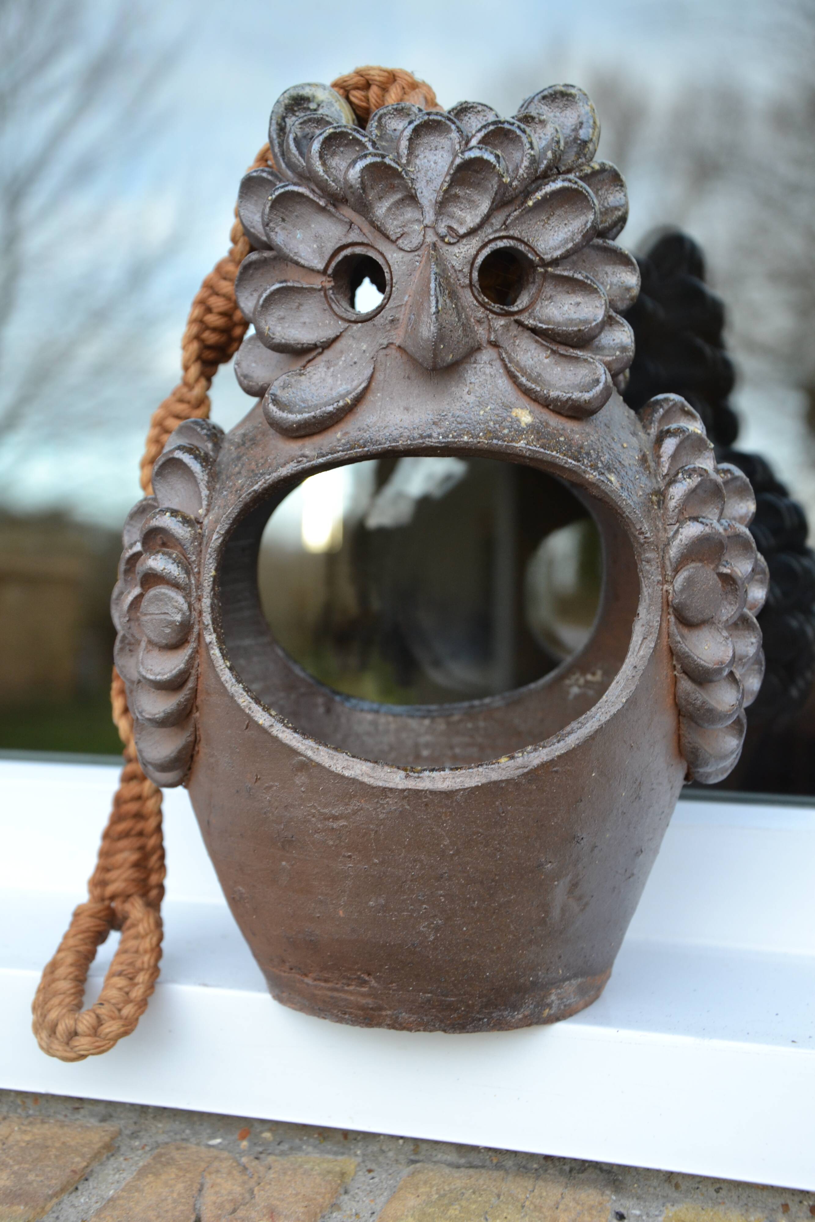 Sculpture/Owl Lantern ceramic 1950s