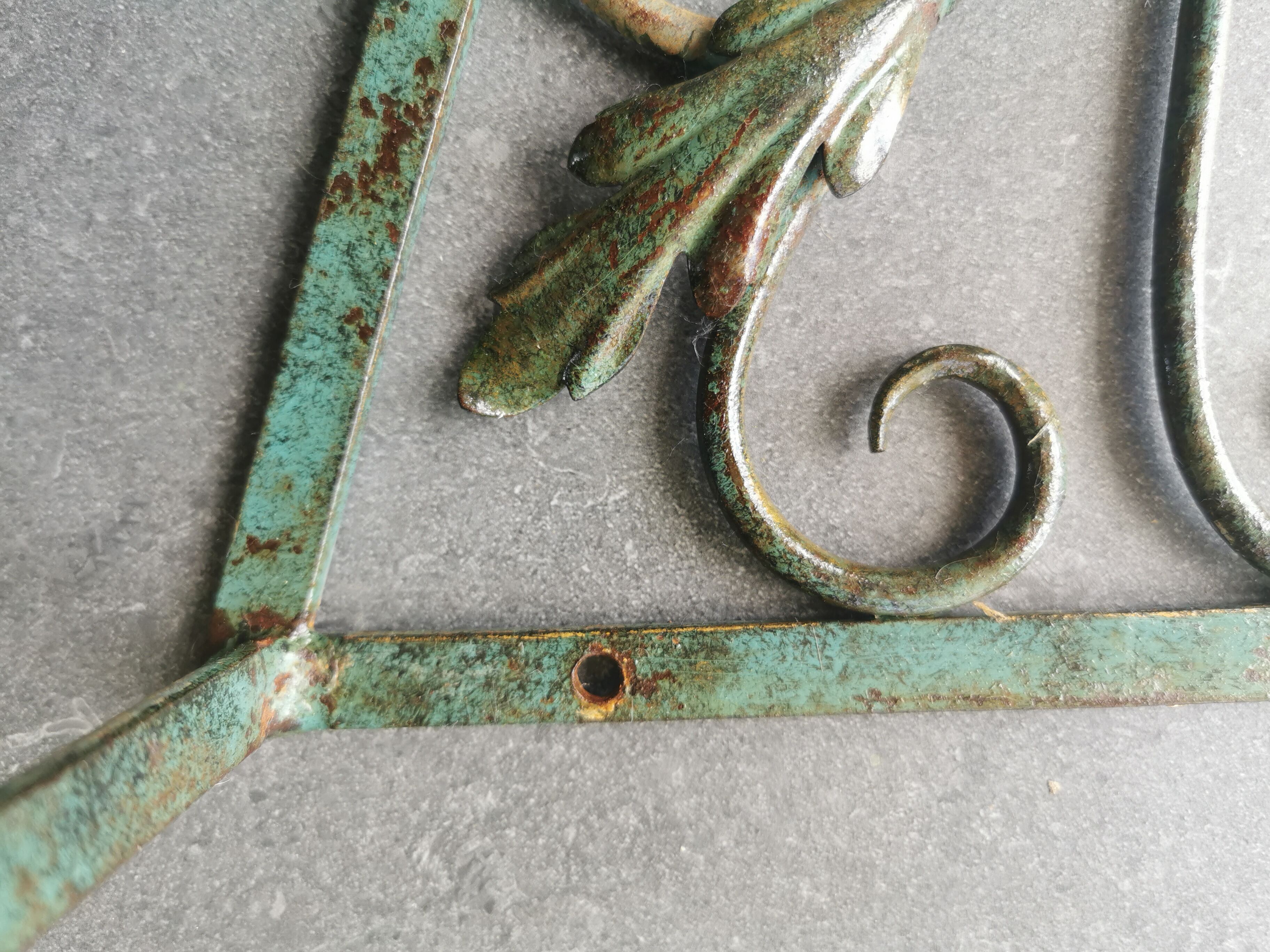 Porte manteau vestiaire ancien Art déco fer forgé 5 patères