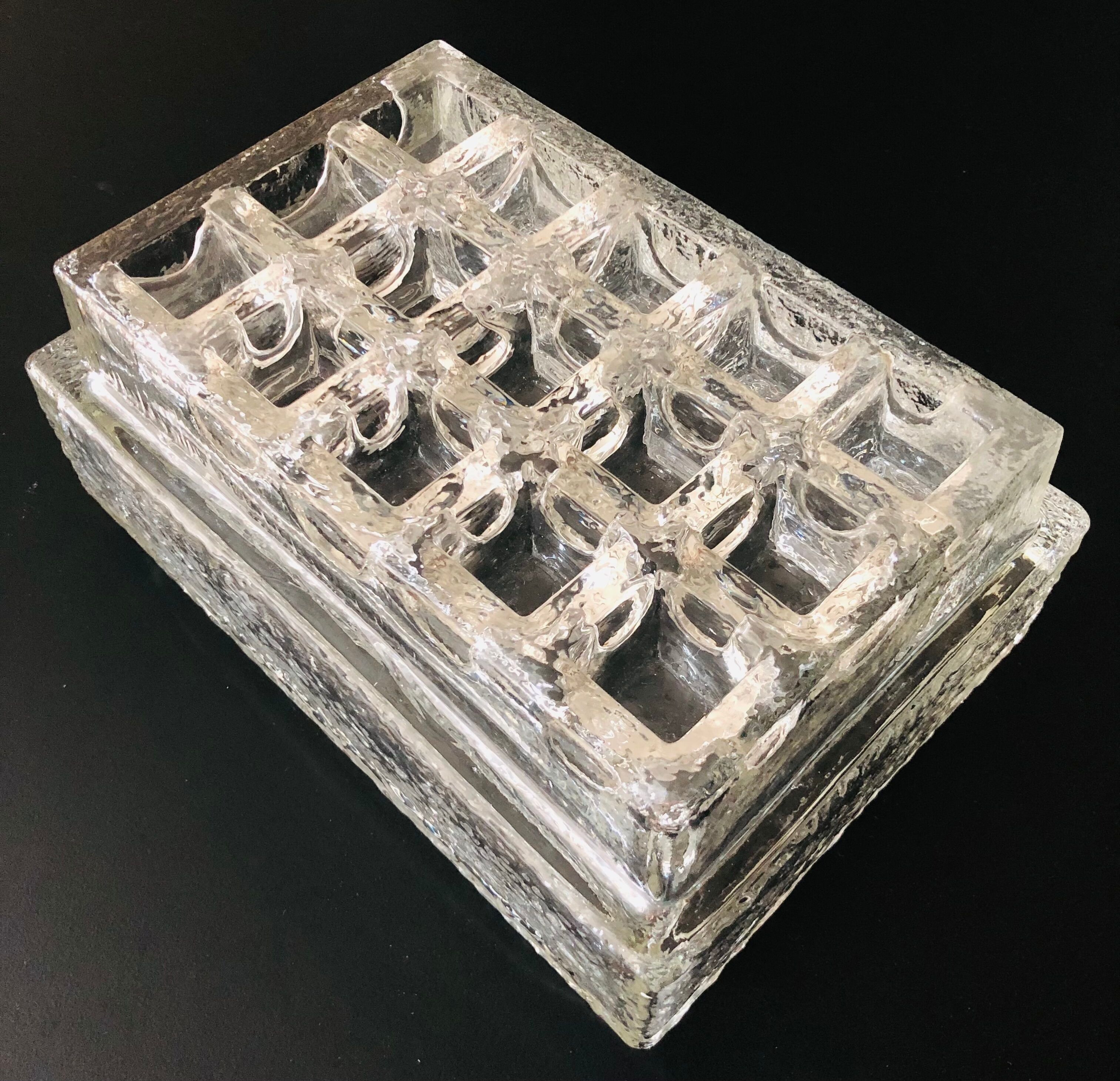 Rectangular embossed glass wall lamp from Limburg, Germany 1970