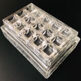 Rectangular embossed glass wall lamp from Limburg, Germany 1970