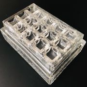 Rectangular embossed glass wall lamp from Limburg, Germany 1970