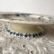 Plat , compotier terre de fer Bordeaux , clématites