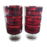 6 champagne glasses dessert 70s