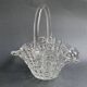 Antique clear glass basket or bowl - Libochovice glassworks - Czechoslovakia