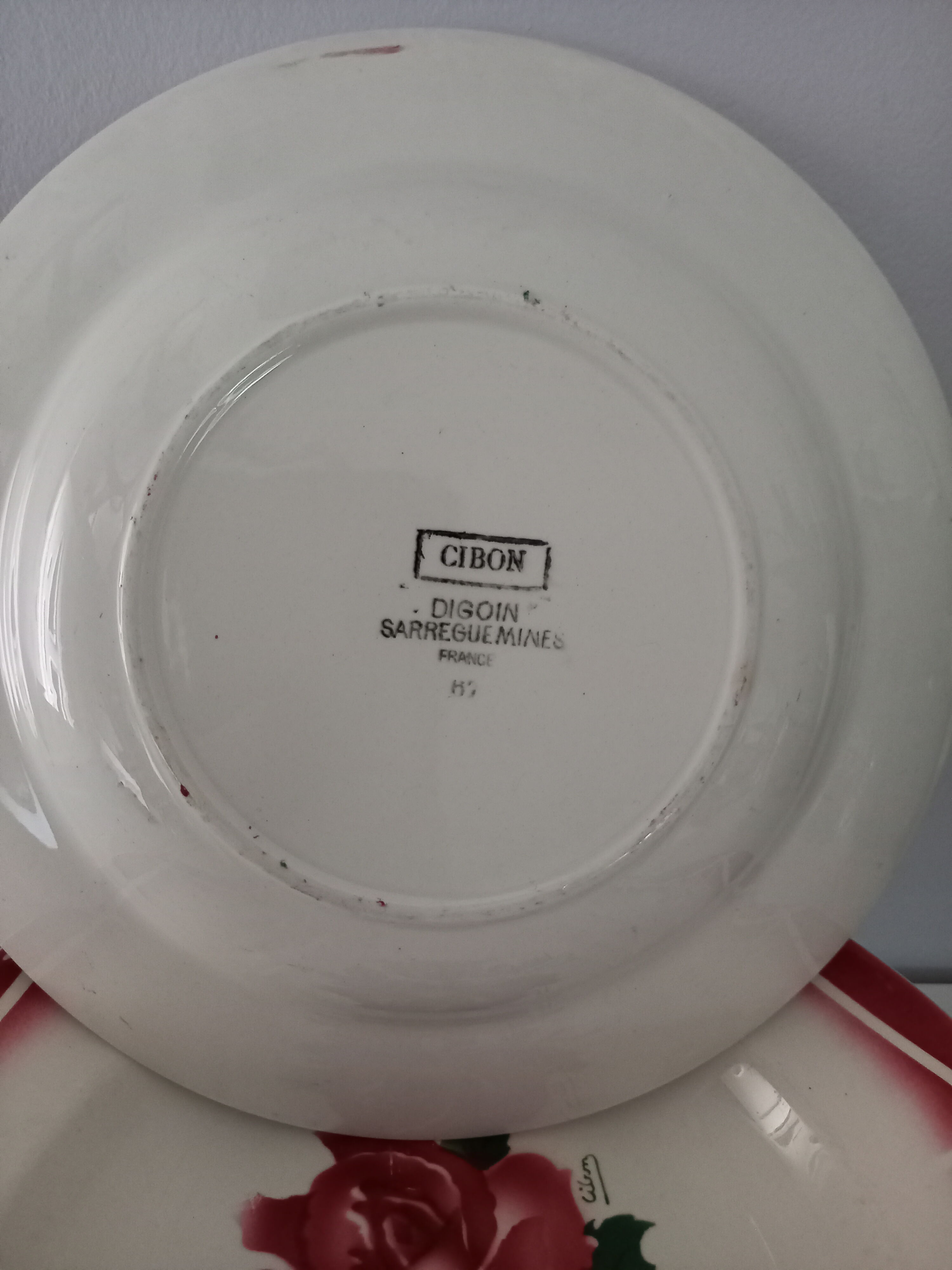 Lot of 6 hollow plates Digoin Sarreguemines