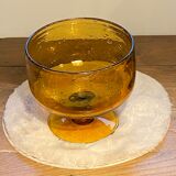 Bubble glass cup-verrerie Biot-70s