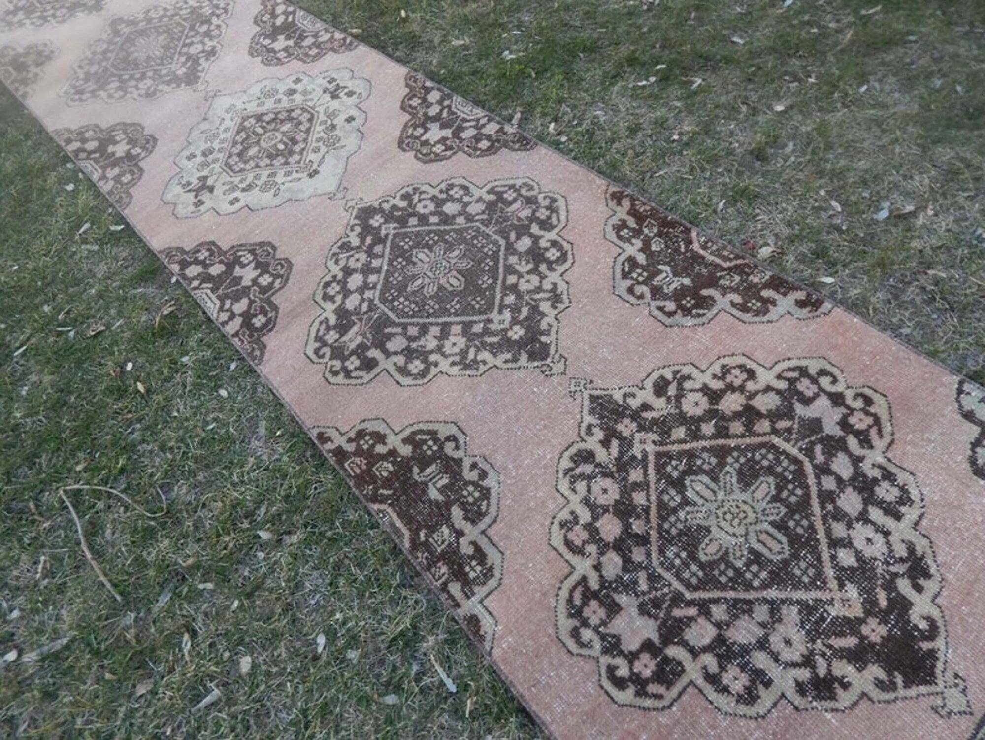Vintage Turkish hallway rug 80x775 cm