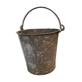 Galvanized well bucket with handle / vintage 50s