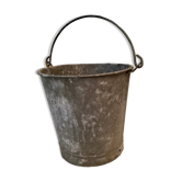 Galvanized well bucket with handle / vintage 50s