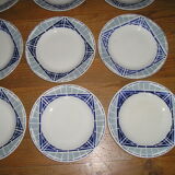 8-person St Amand tableware with Art Deco geometric patterns