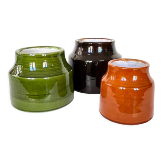 Trio de pots à épices par Mado Jolain en céramique circa 1960