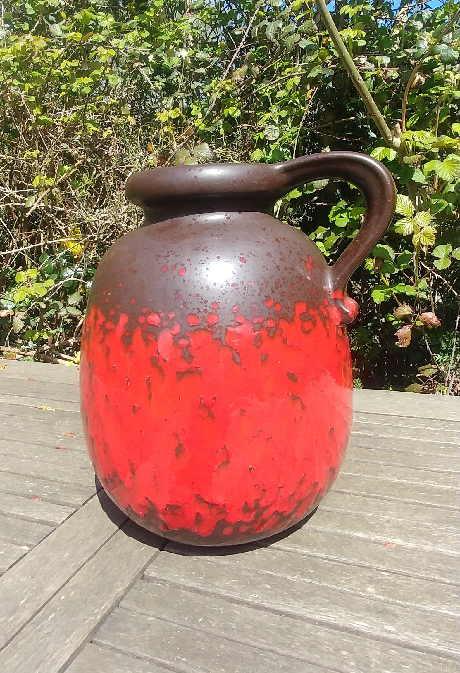 Fat Lava W.Germany 70s colors red brown chocolate vase