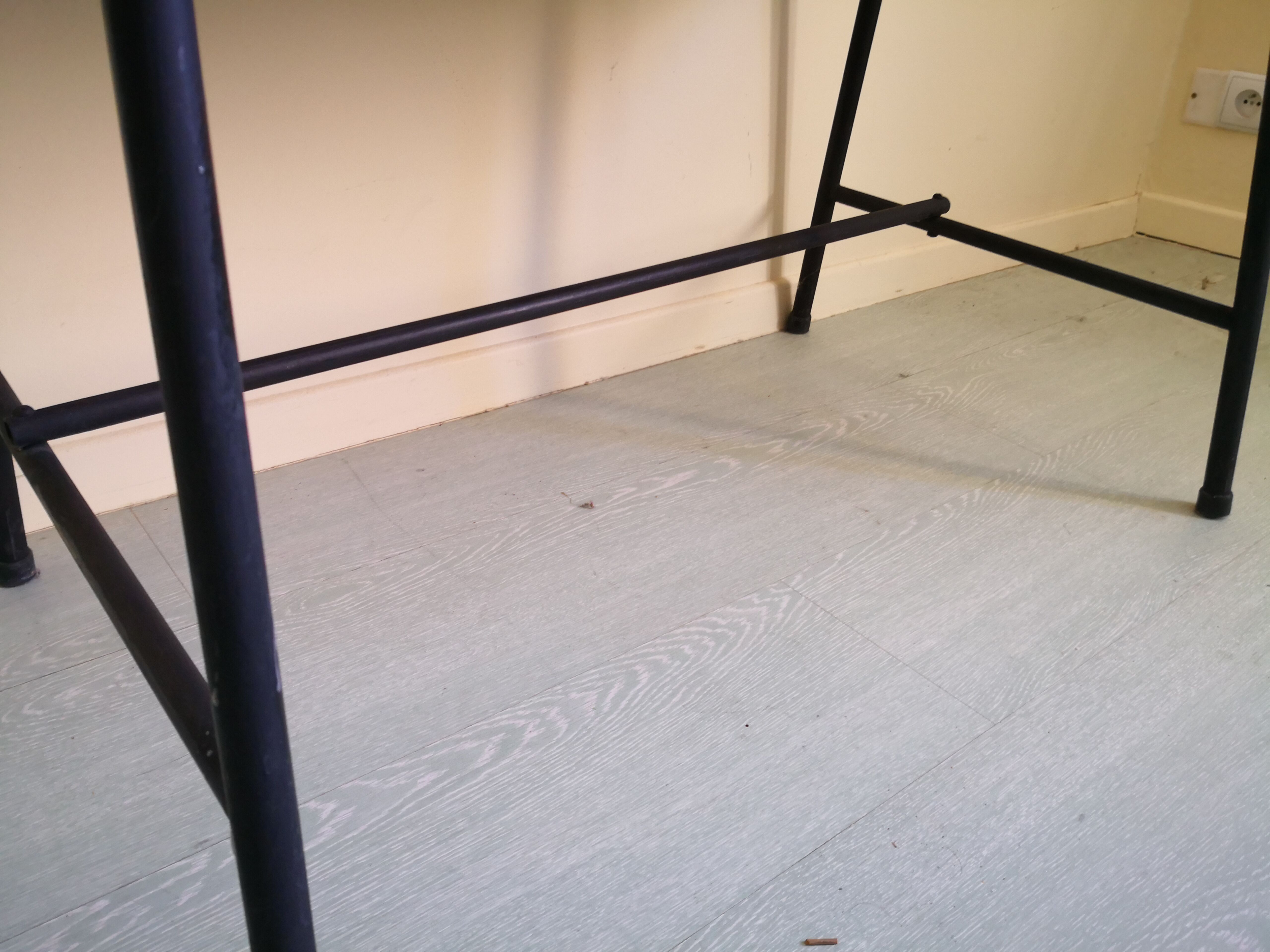 Scandinavian desk, 80s wood and metal
