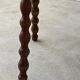 2 antique solid wood stools with turned legs