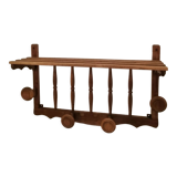 Rustic wooden wall coat rack