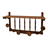 Rustic wooden wall coat rack