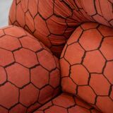 Vintage living room, club style, composed of a 3-seater sofa and 2 armchairs, 1970s