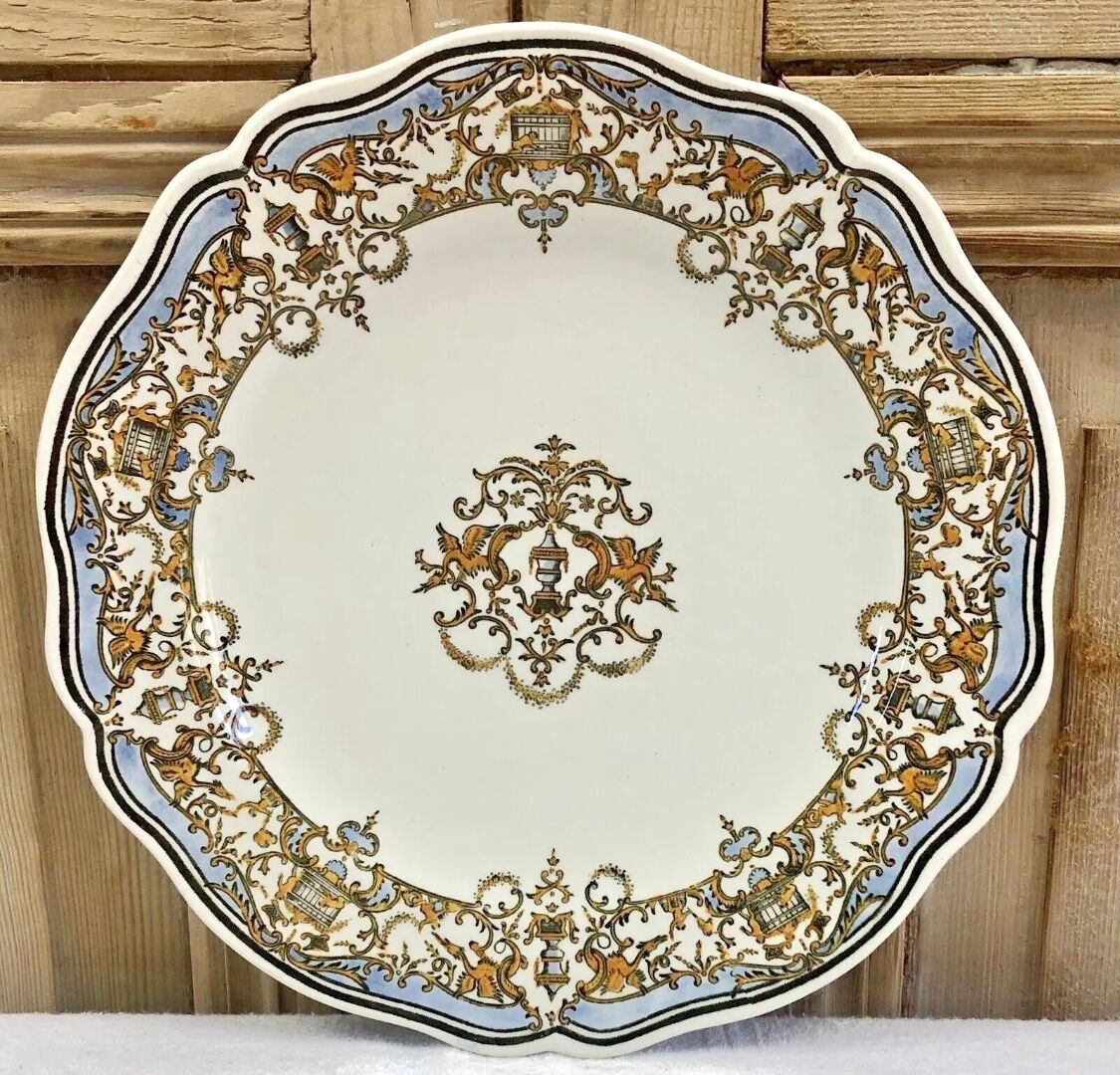 6 dessert plates dessert Gien the children at the press Dionysos 1938/1960