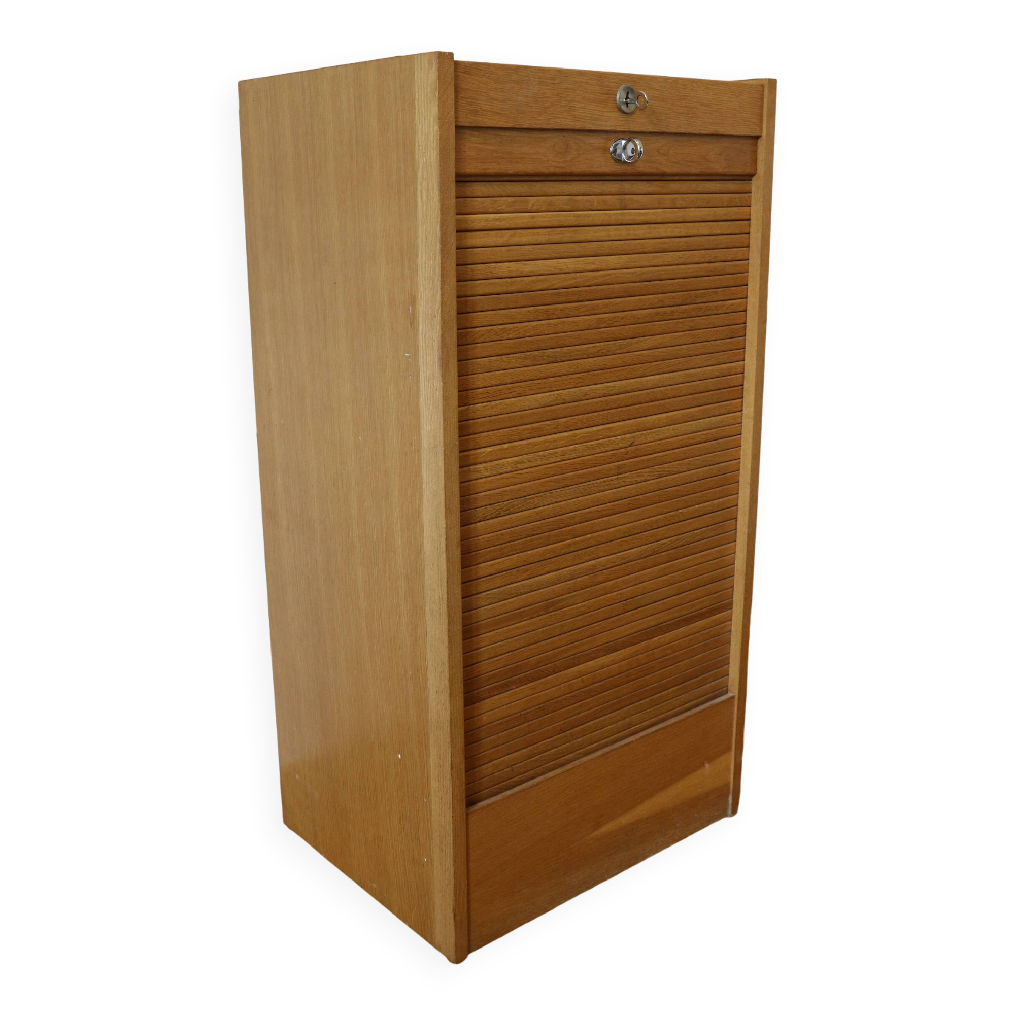 Filing cabinet with curtain
