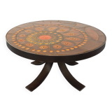 Vintage round coffee table from the 60s 70s by Raymond Corroyez in ceramic