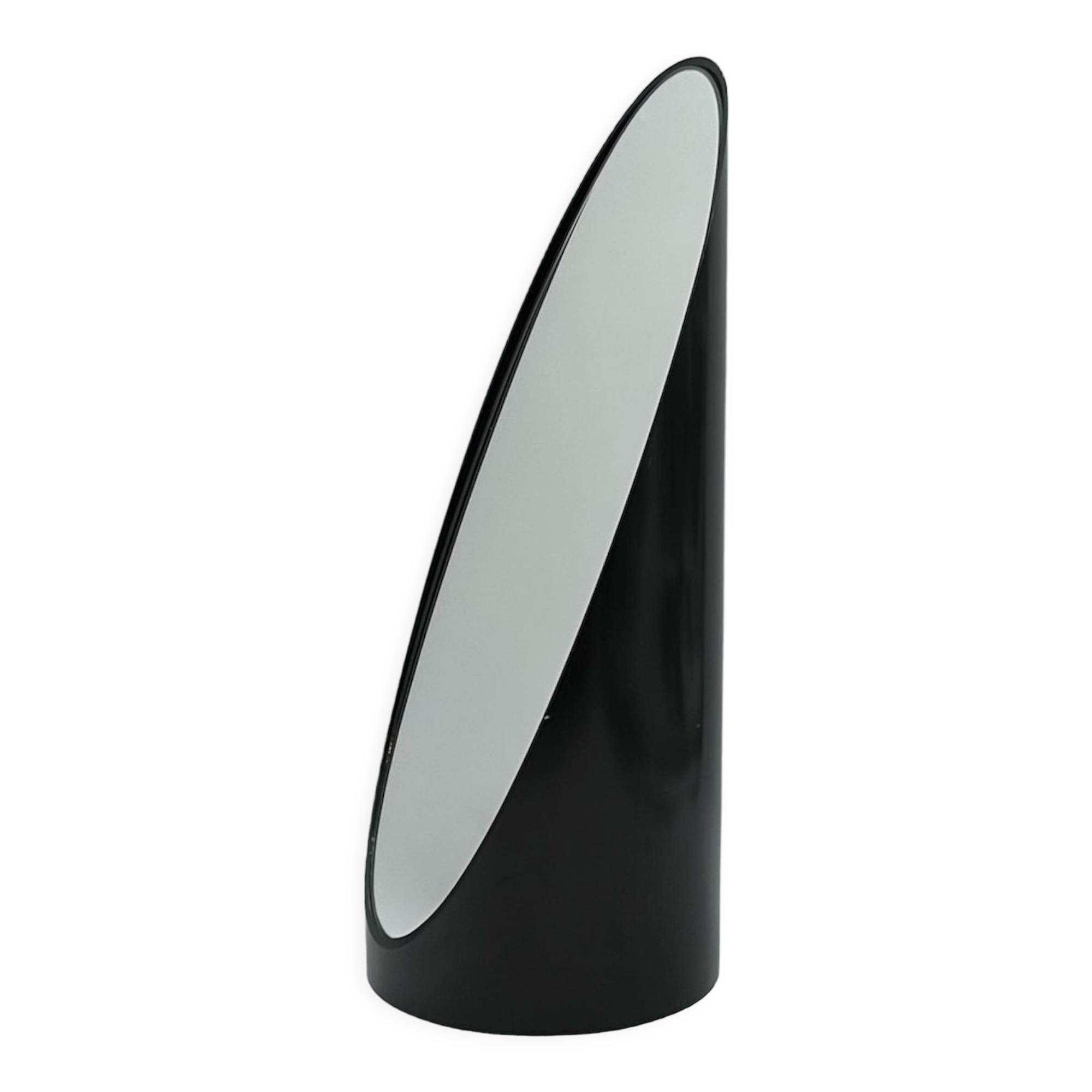 Unghia / lipstick lacquered black tabletop mirror, 70s