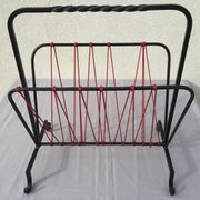 OLD MAGAZINE HOLDER VINTAGE BOOKS 50/70' WROUGHT IRON SCOUBIDOU