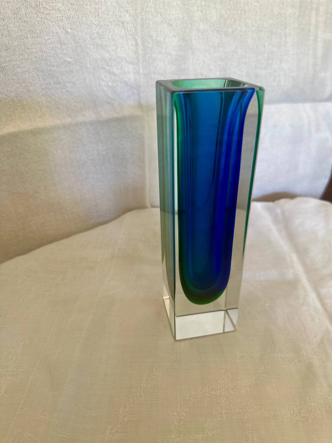 Small Geometric Sommerso Vase by Flavio Poli Edited by Mandruzatto