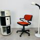 70s e-reader floor lamp space age style, white metal