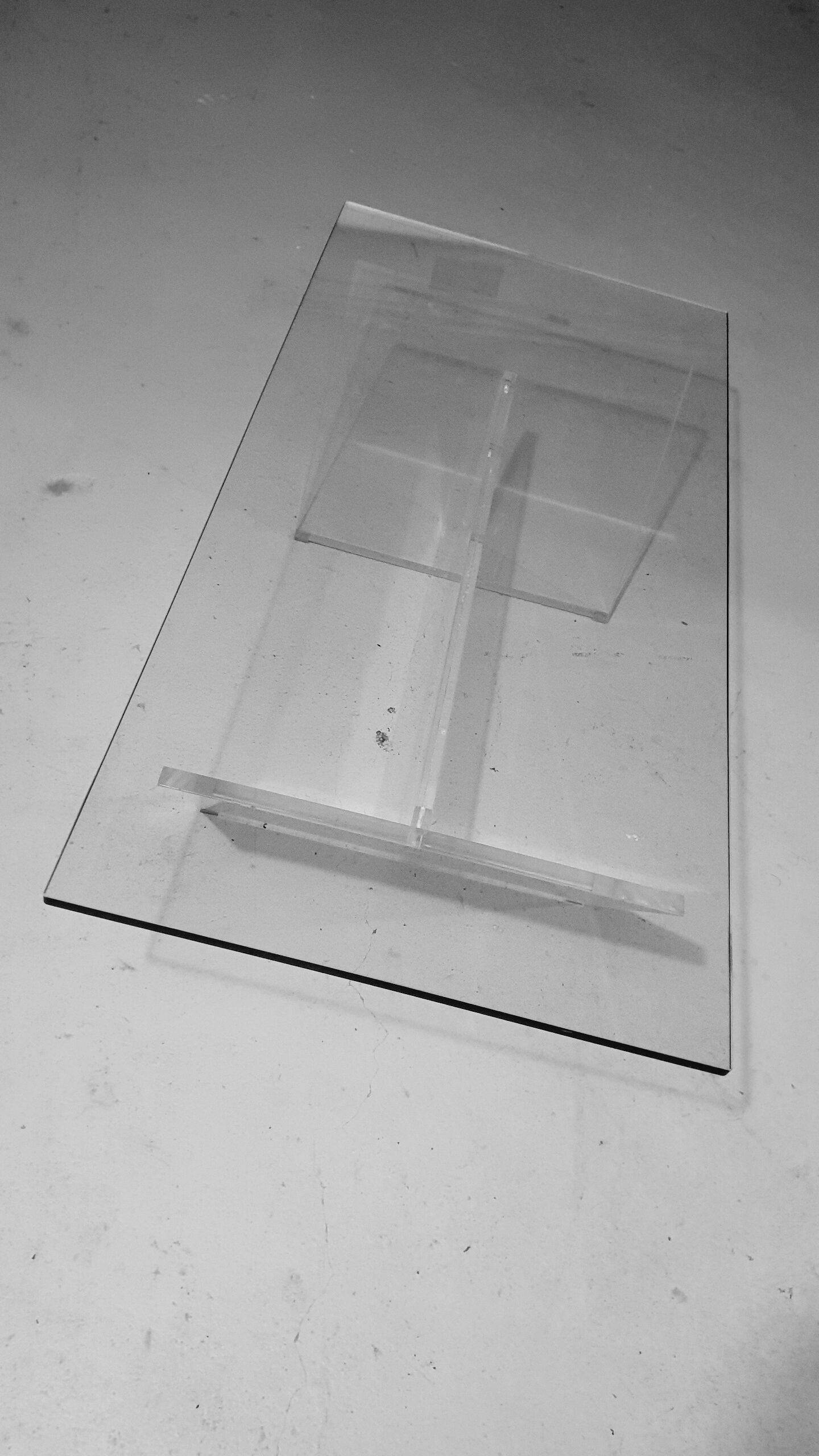 Glass and plexiglass coffee table 1970