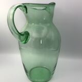 Broc vintage in glass green 25 cm